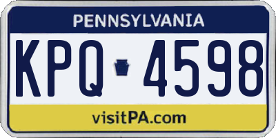 PA license plate KPQ4598