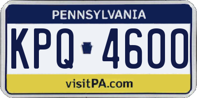 PA license plate KPQ4600