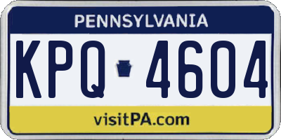 PA license plate KPQ4604