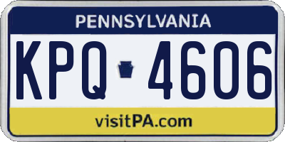 PA license plate KPQ4606
