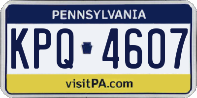 PA license plate KPQ4607