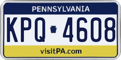 PA license plate KPQ4608