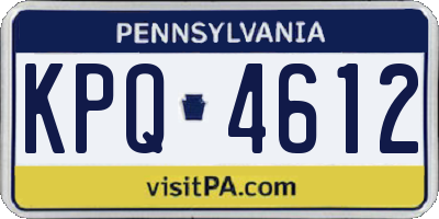 PA license plate KPQ4612