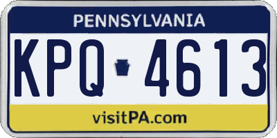 PA license plate KPQ4613