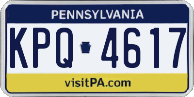 PA license plate KPQ4617