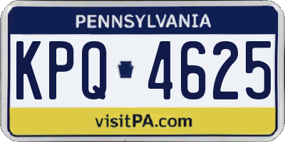 PA license plate KPQ4625