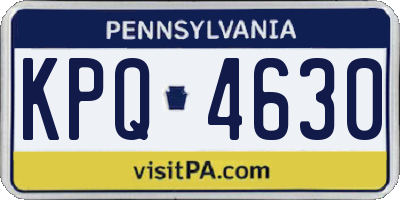 PA license plate KPQ4630