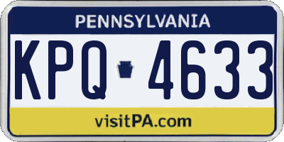 PA license plate KPQ4633