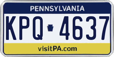 PA license plate KPQ4637