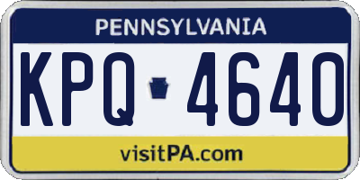 PA license plate KPQ4640