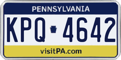 PA license plate KPQ4642