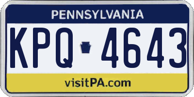 PA license plate KPQ4643