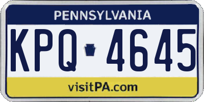 PA license plate KPQ4645