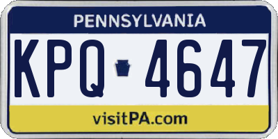 PA license plate KPQ4647