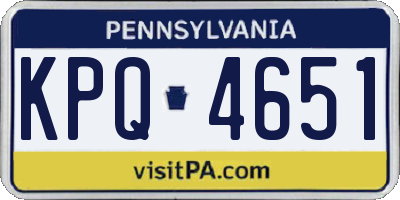 PA license plate KPQ4651