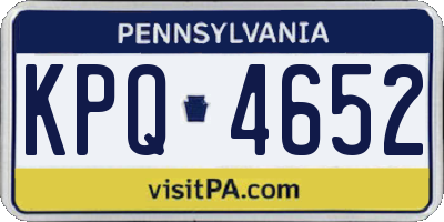PA license plate KPQ4652