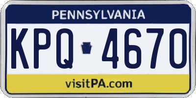 PA license plate KPQ4670