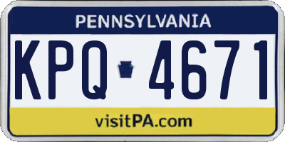 PA license plate KPQ4671