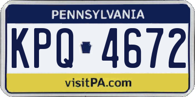PA license plate KPQ4672