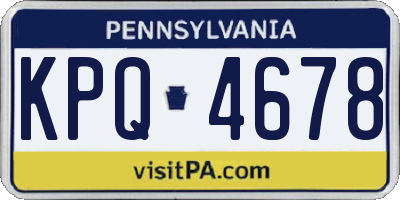 PA license plate KPQ4678