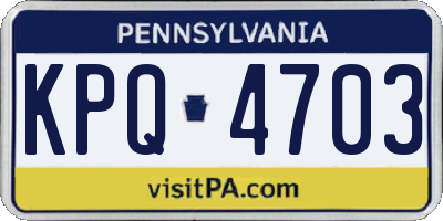 PA license plate KPQ4703