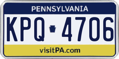 PA license plate KPQ4706