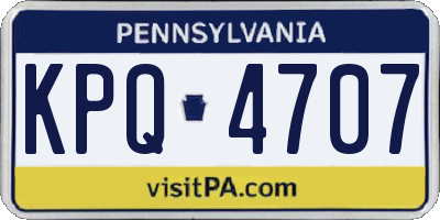 PA license plate KPQ4707