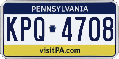PA license plate KPQ4708