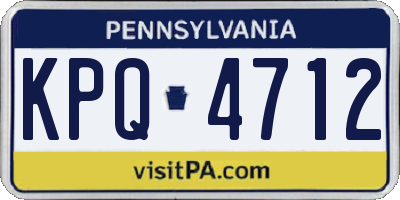 PA license plate KPQ4712