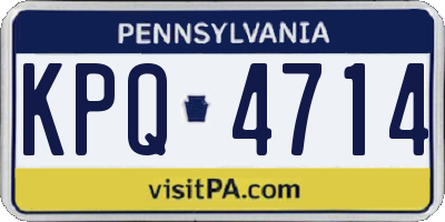 PA license plate KPQ4714