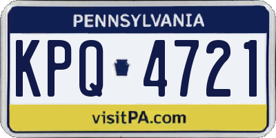 PA license plate KPQ4721