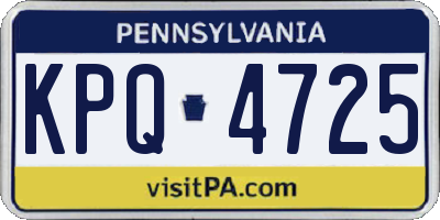 PA license plate KPQ4725