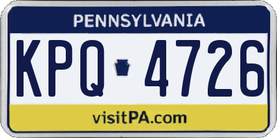 PA license plate KPQ4726