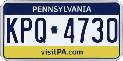 PA license plate KPQ4730