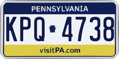 PA license plate KPQ4738