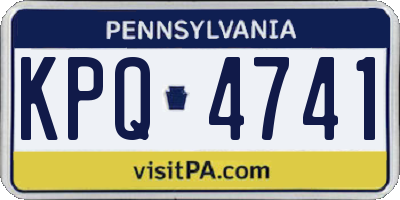 PA license plate KPQ4741