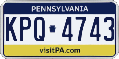 PA license plate KPQ4743