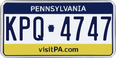 PA license plate KPQ4747