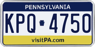 PA license plate KPQ4750