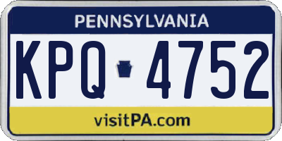 PA license plate KPQ4752