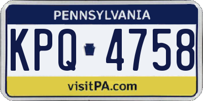 PA license plate KPQ4758