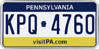 PA license plate KPQ4760