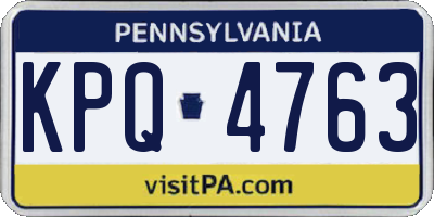 PA license plate KPQ4763