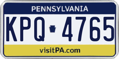 PA license plate KPQ4765