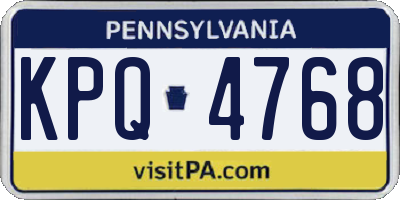 PA license plate KPQ4768