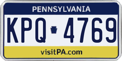 PA license plate KPQ4769