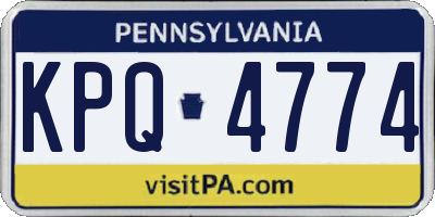 PA license plate KPQ4774