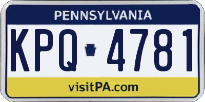 PA license plate KPQ4781