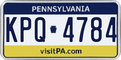 PA license plate KPQ4784