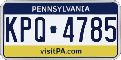PA license plate KPQ4785